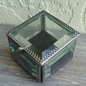 Nicole Miller Beveled Glass Trinket Box